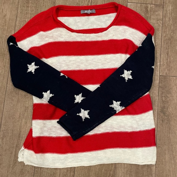 Marled American Flag Swearter-good condition never worn size L - Picture 1 of 6